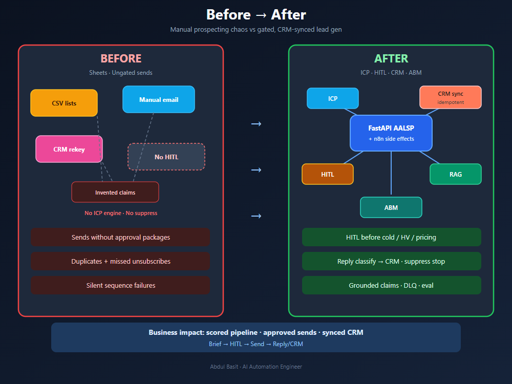 AI Lead Gen before and after